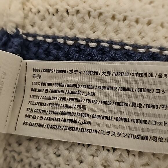 Hollister Knit Crochet Stripe Halter Cotton Tank Tied Back Size medium - Picture 9 of 9